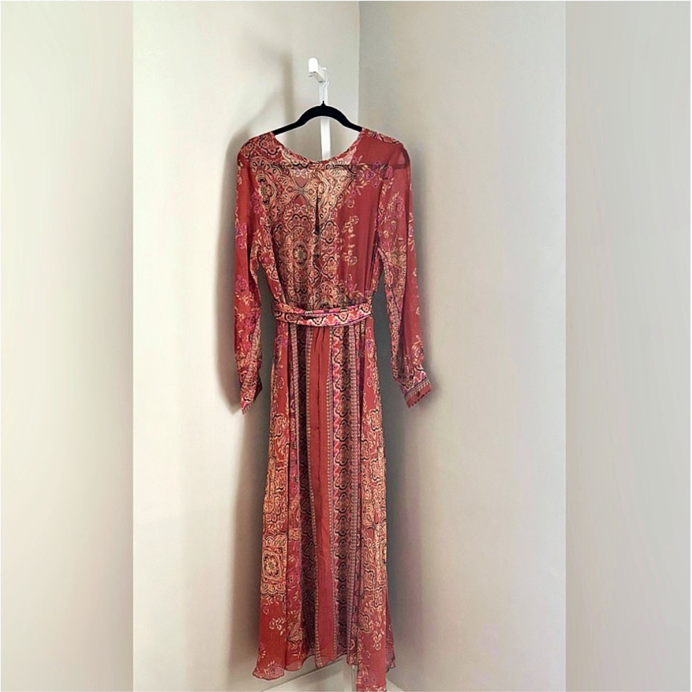 Spy Zone Exchange Bohemian Gypsy Faux Wrap Ethnic Print Maxi Dress Size XL - Picture 6 of 8
